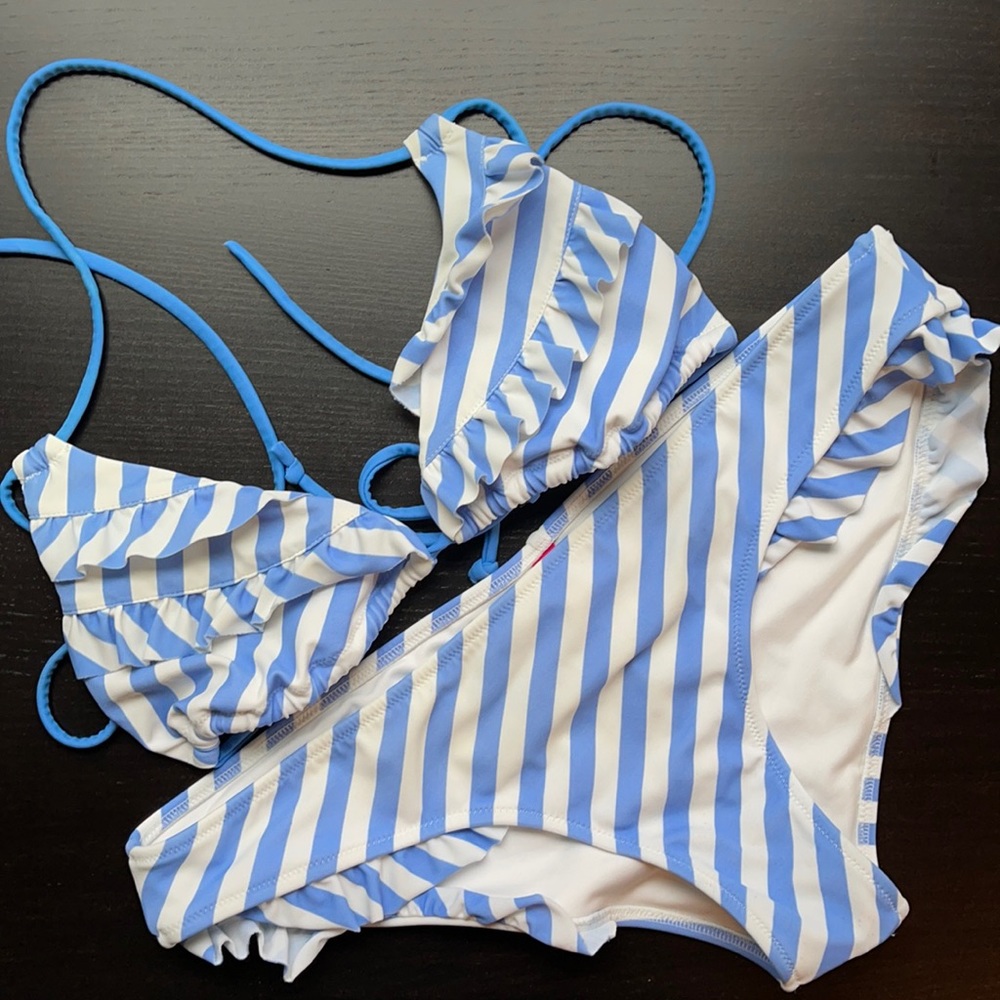 Victoria's Secret Blue and White Striped Bikini